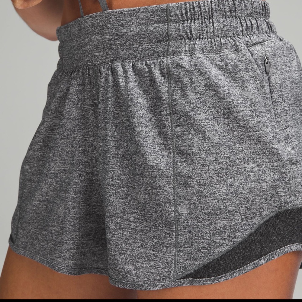Lululemon Hotty Hot Gray Lined Shorts II 2.5” Size 4 Heather Lux Multi Black NWO - Picture 3 of 15